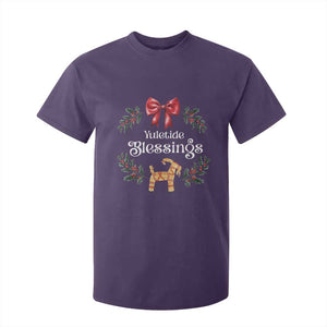 Yuletide Blessings T Shirt For Kid Yule Goat Winter Solstice Christmas Wreath TS11 Purple Print Your Wear