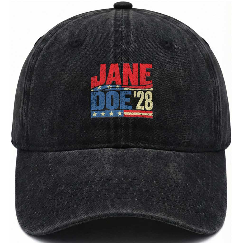 Jane Doe 2028 Washed Cotton Baseball Cap Women Support Movement