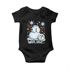 Funny Christmas Well Shit Snowman Losing Head Baby Onesie
