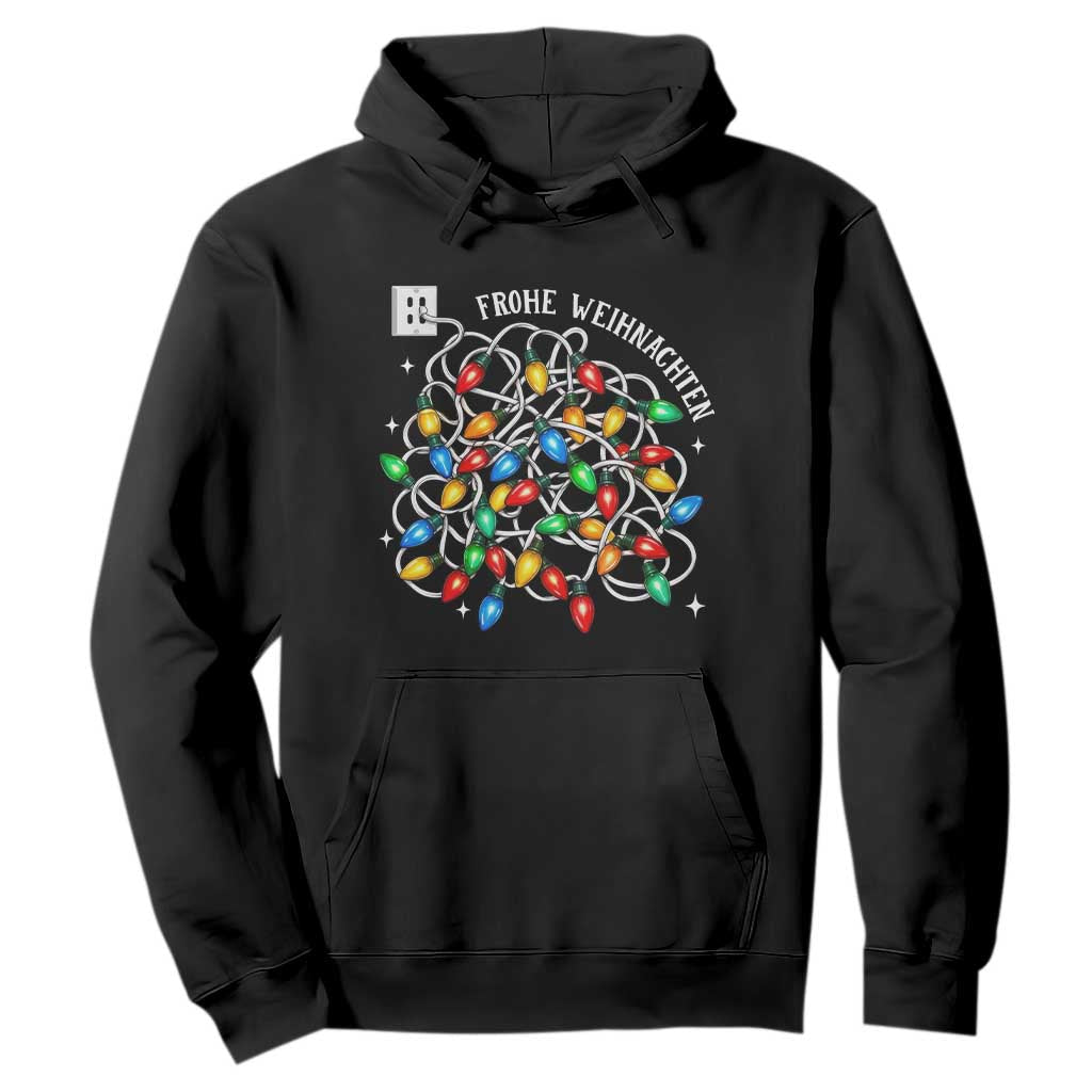 Funny German Christmas Hoodie Frohe Weihnachten Messy Xmas Lights