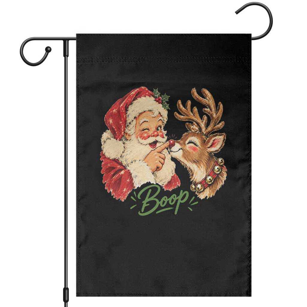 Retro Santa Boop Reindeer Nose Funny Nostalgic Christmas Garden Flag