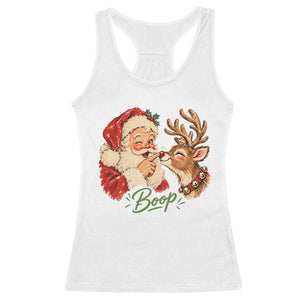 Retro Santa Boop Reindeer Nose Funny Nostalgic Christmas Racerback Tank Top