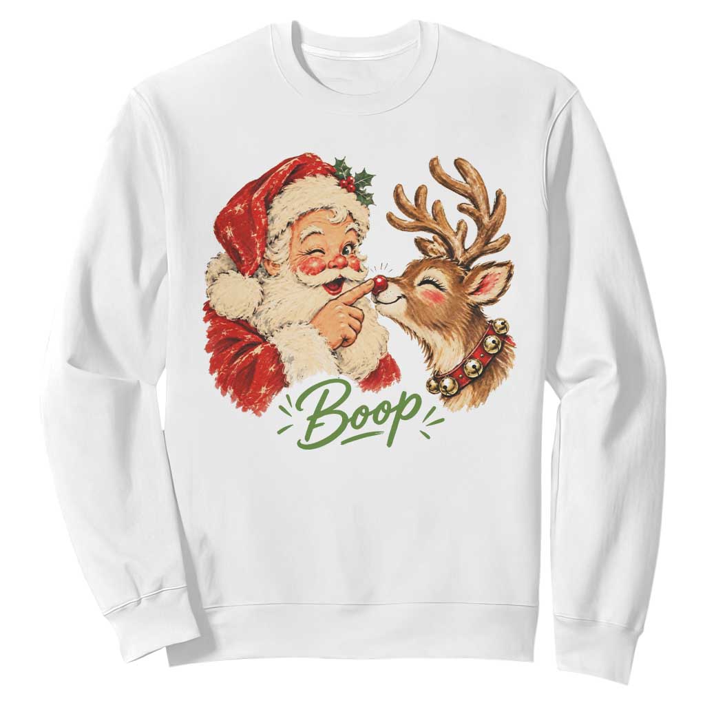 Retro Santa Boop Reindeer Nose Funny Nostalgic Christmas Sweatshirt