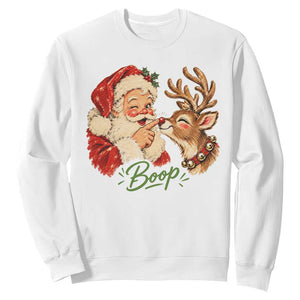 Retro Santa Boop Reindeer Nose Funny Nostalgic Christmas Sweatshirt