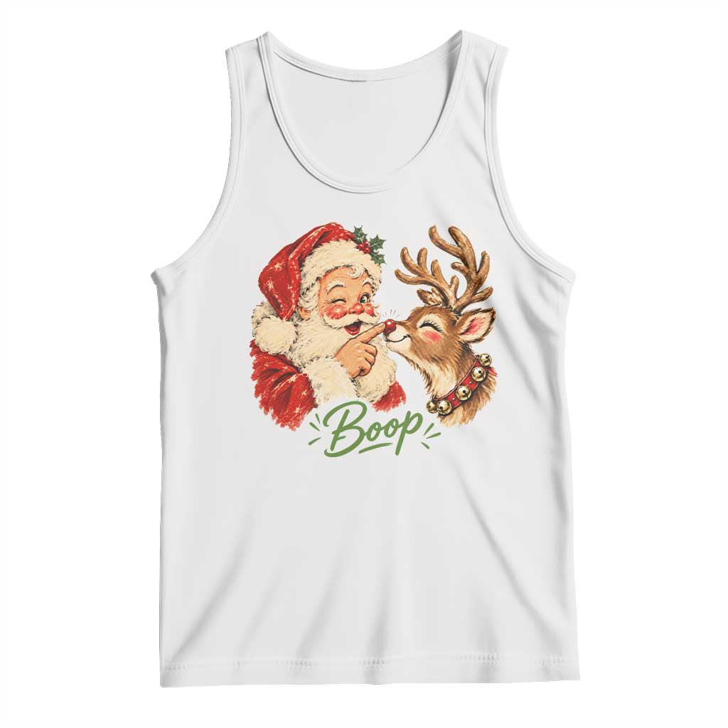 Retro Santa Boop Reindeer Nose Funny Nostalgic Christmas Tank Top