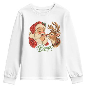 Retro Santa Boop Reindeer Nose Funny Nostalgic Christmas Youth Sweatshirt