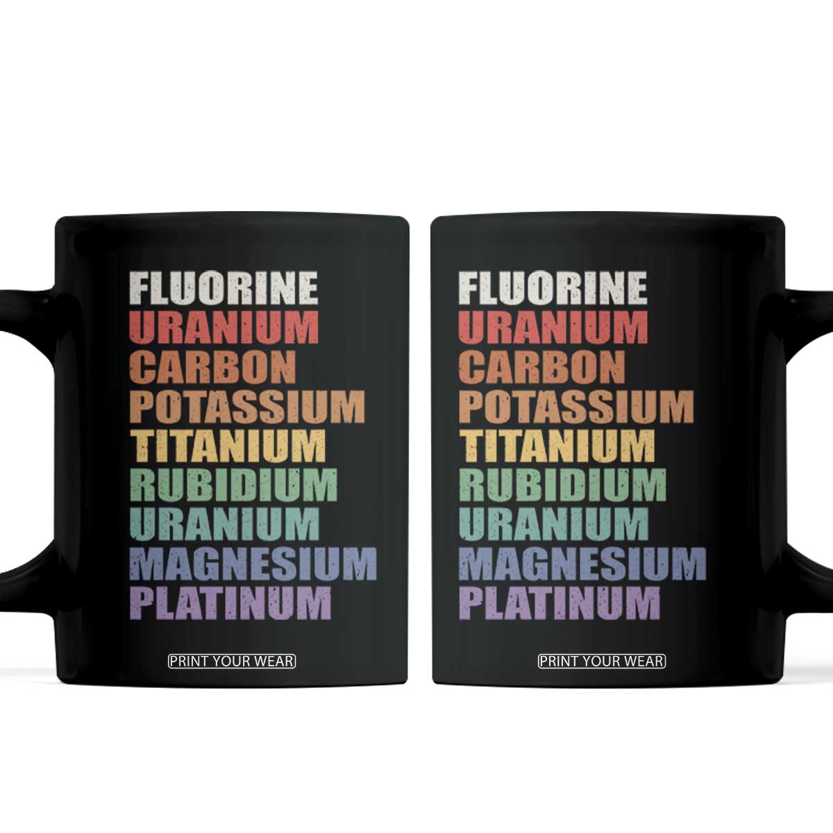 Subtle FDT Chemistry Science Coffee Mug Fluorine Uranium Carbon Potassium Titanium Nerdy Gifts