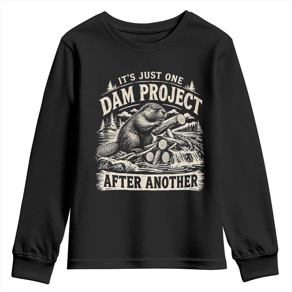 It Is Just One Dam Project After Another Funny Beaver Youth Sweatshirt