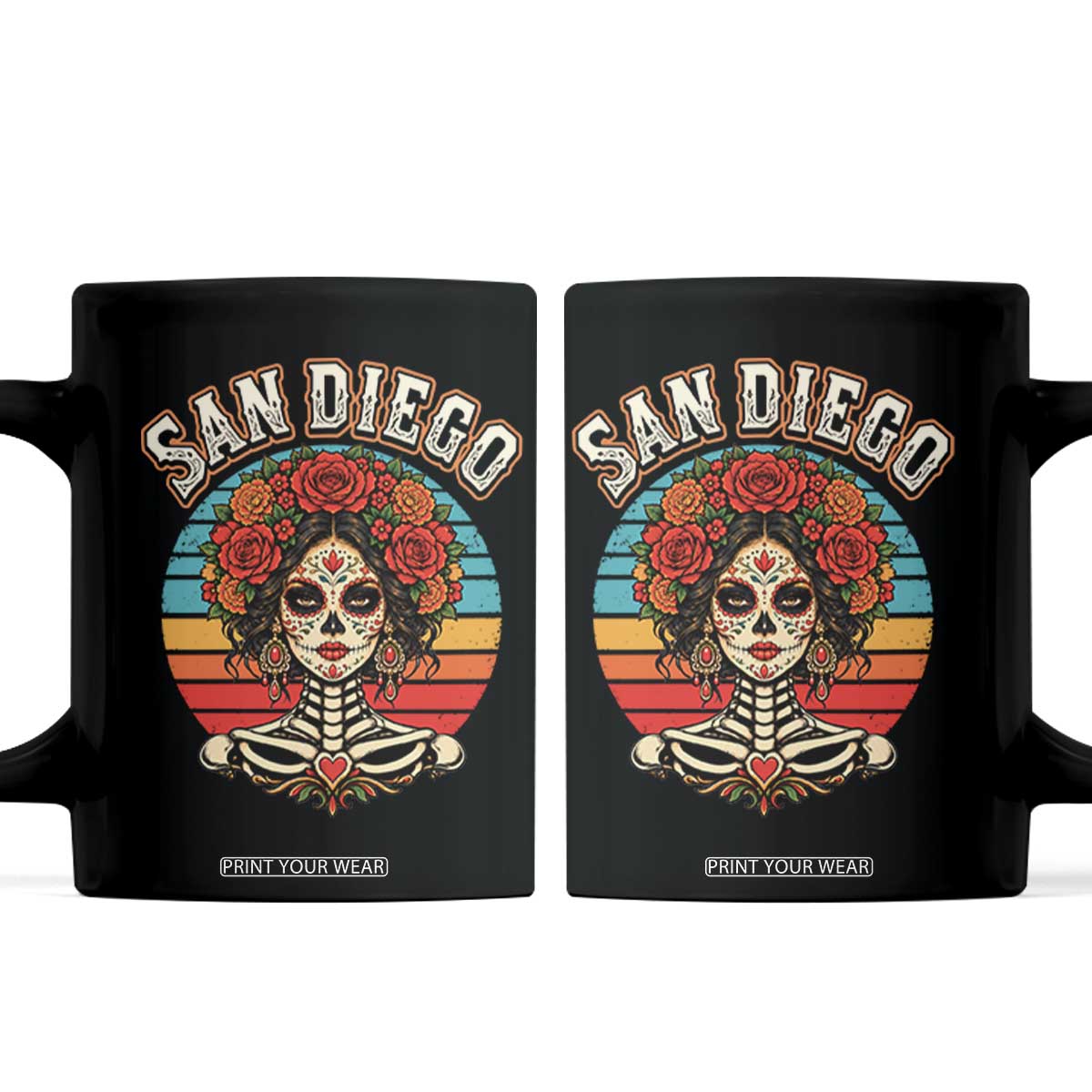 San Diego Sugar Skull Funny Dia De Los Muertos Coffee Mug