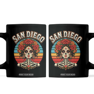 San Diego Sugar Skull Funny Dia De Los Muertos Coffee Mug