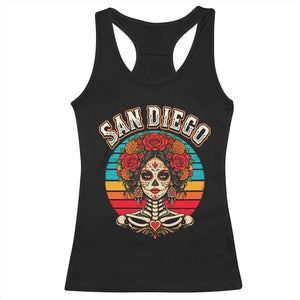 San Diego Sugar Skull Funny Dia De Los Muertos Racerback Tank Top