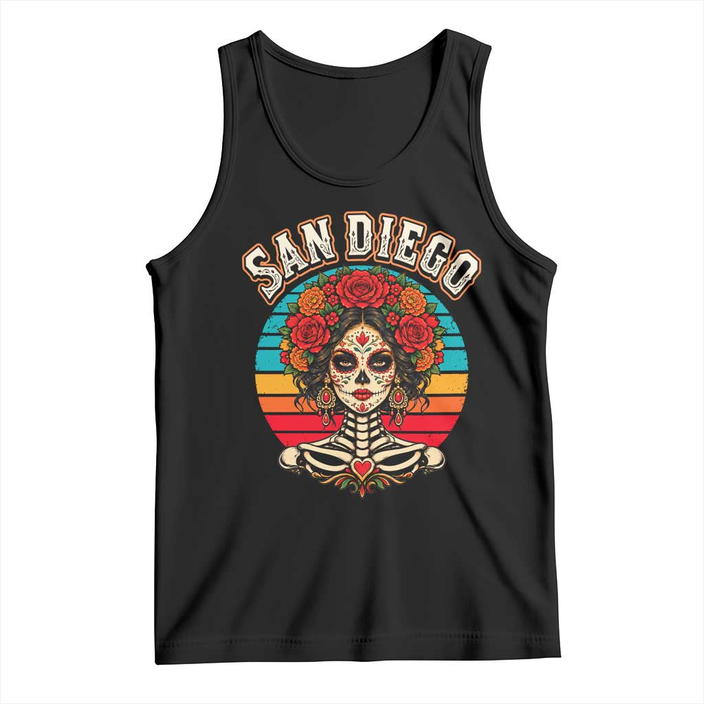 San Diego Sugar Skull Funny Dia De Los Muertos Tank Top