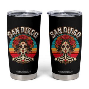 San Diego Sugar Skull Funny Dia De Los Muertos Tumbler Cup