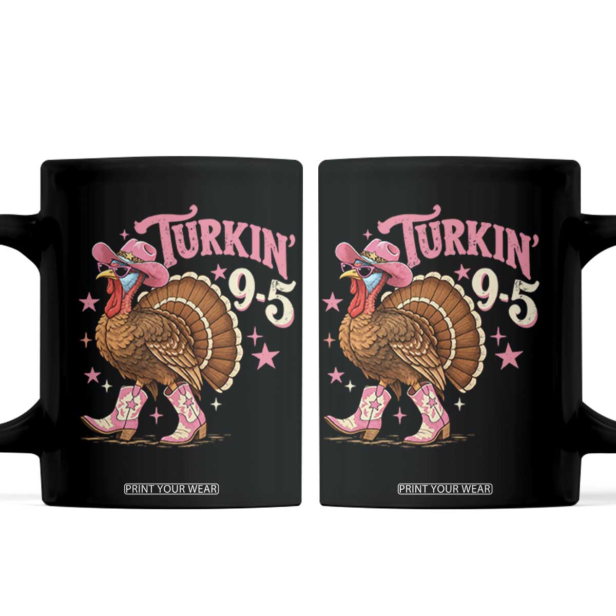 Turkin 9 5 Times Funny Western Thanksgiving Cute Cowgirl Turkey Coffee Mug