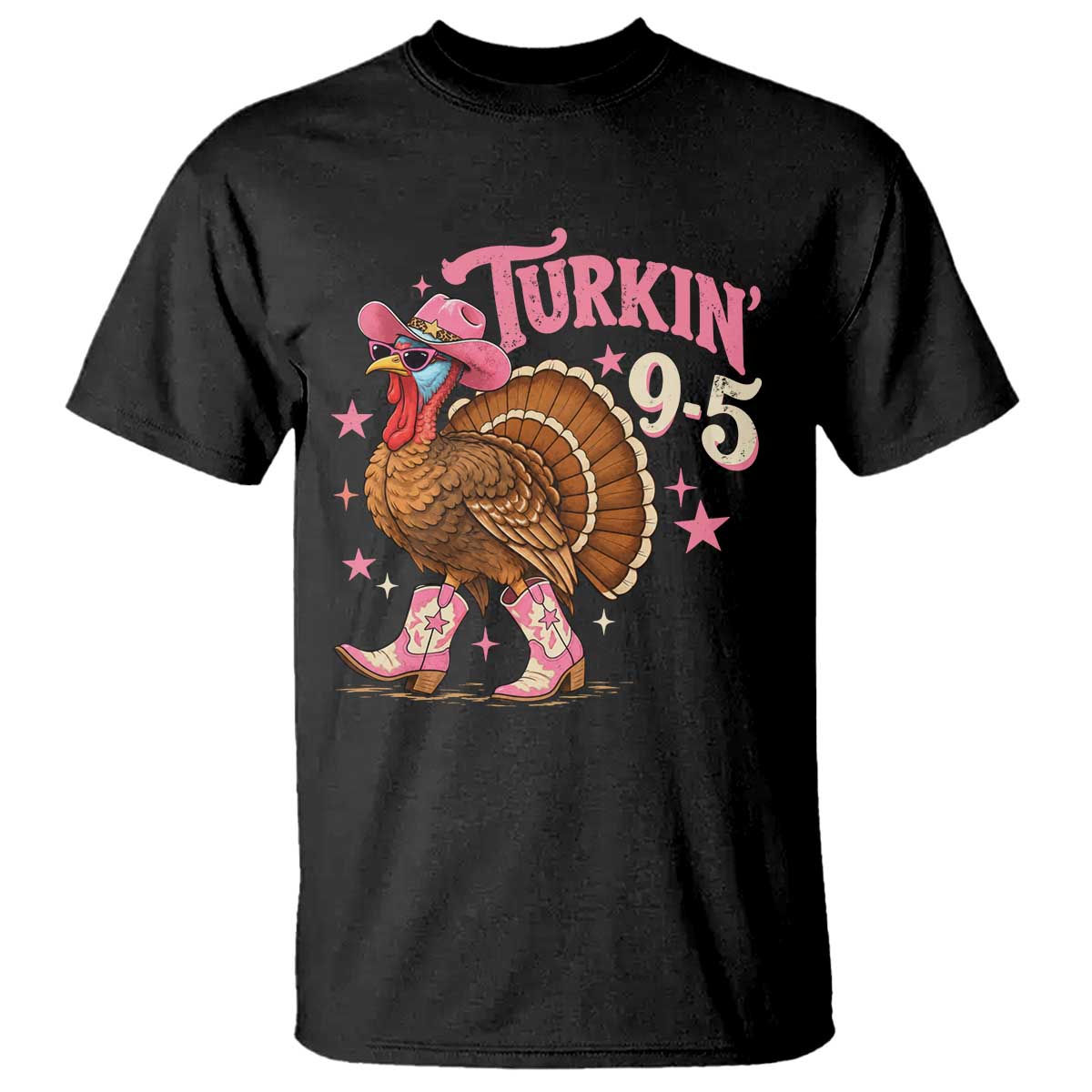 Turkin 9 5 Times Funny Western Thanksgiving Cute Cowgirl Turkey T Shirt