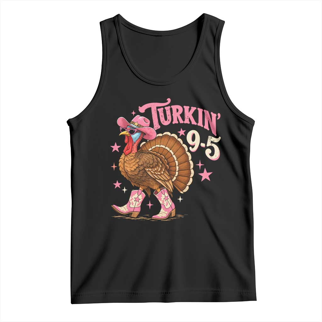 Turkin 9 5 Times Funny Western Thanksgiving Cute Cowgirl Turkey Tank Top
