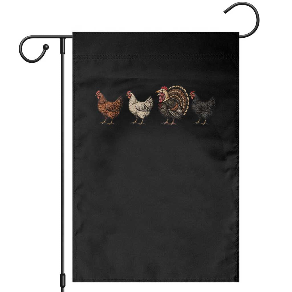 Funny Turkey In Chicken Disguise Thanksgiving Graphic Garden Flag Poultry Bird Lover