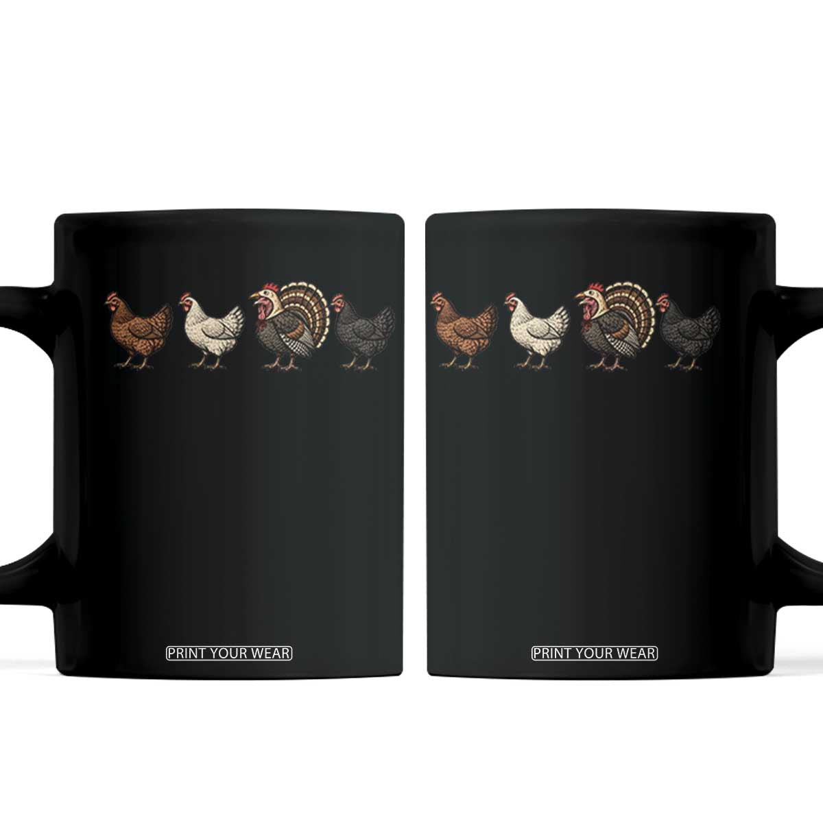 Funny Turkey In Chicken Disguise Thanksgiving Graphic Coffee Mug Poultry Bird Lover