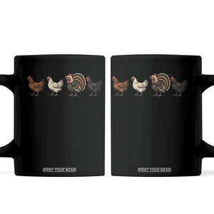 Funny Turkey In Chicken Disguise Thanksgiving Graphic Coffee Mug Poultry Bird Lover