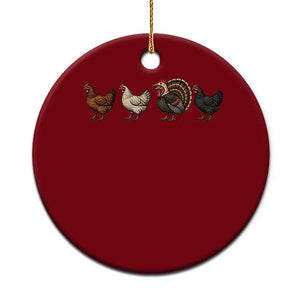 Funny Turkey In Chicken Disguise Thanksgiving Graphic Ceramic Ornament Poultry Bird Lover