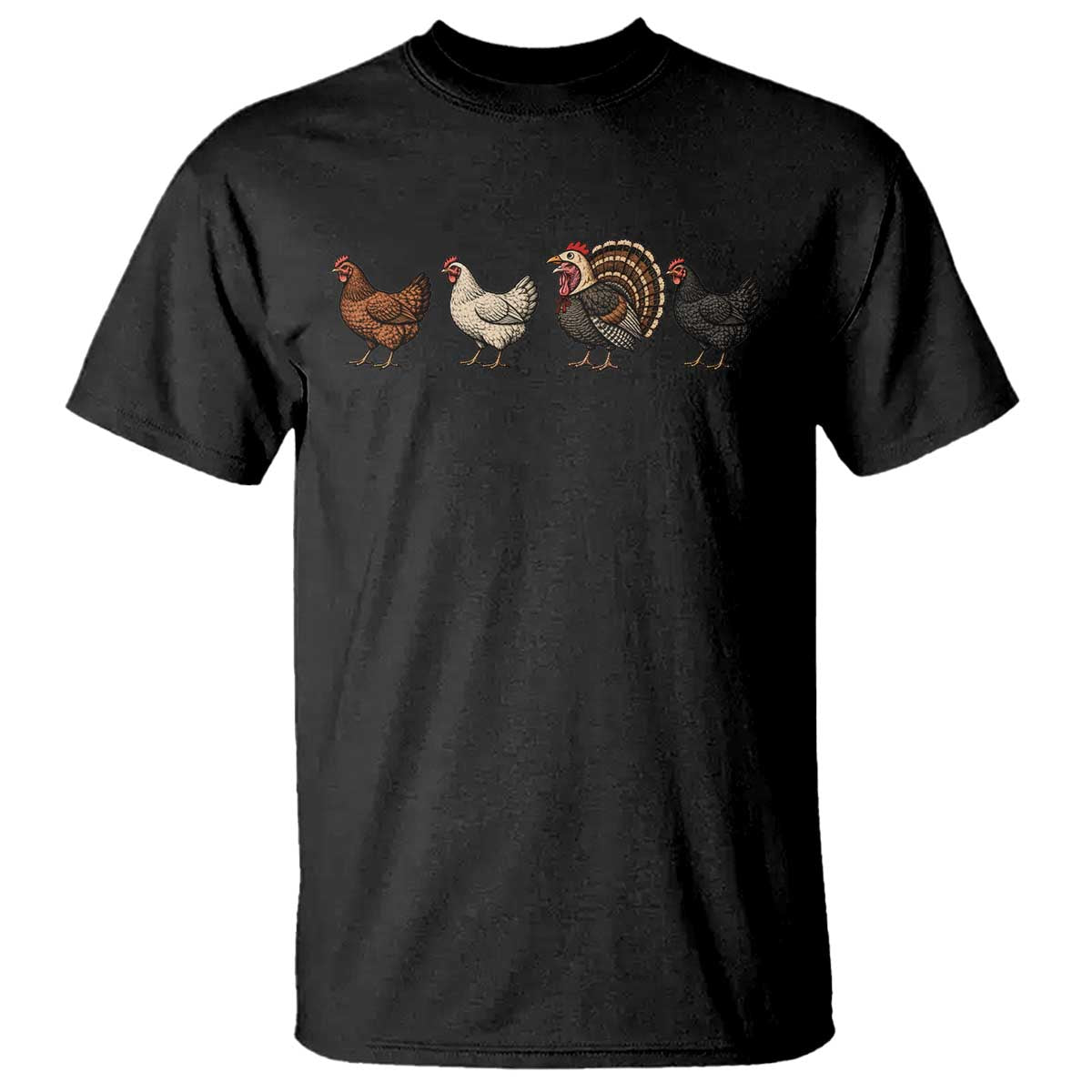Funny Turkey In Chicken Disguise Thanksgiving Graphic T Shirt Poultry Bird Lover