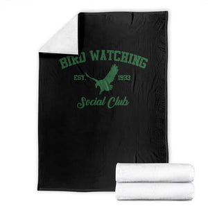 Bird Watching Social Club Est 1933 Throw Blanket Bold Football Game Day Graphic