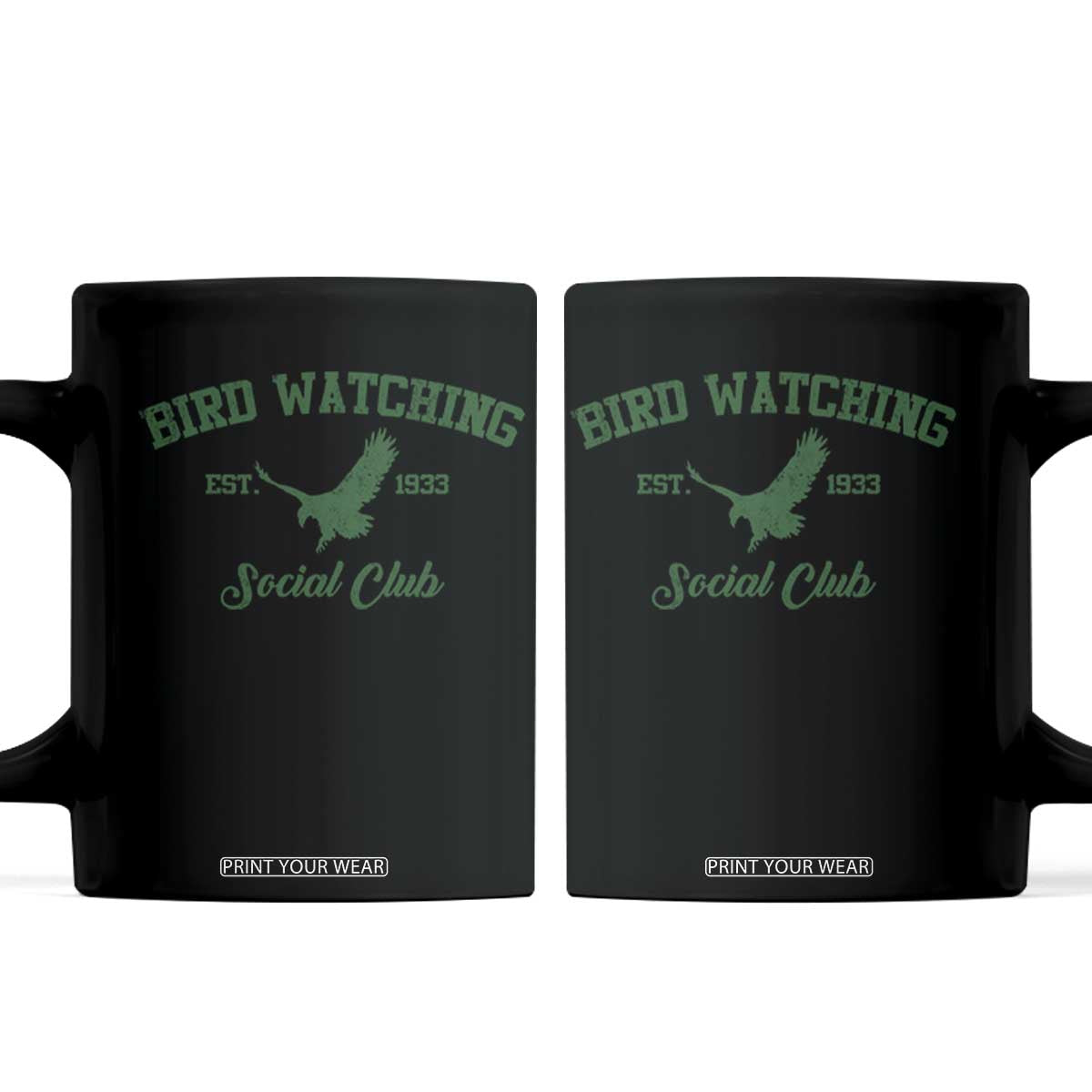 Bird Watching Social Club Est 1933 Coffee Mug Bold Football Game Day Graphic