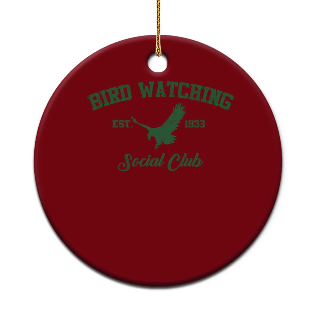 Bird Watching Social Club Est 1933 Ceramic Ornament Bold Football Game Day Graphic