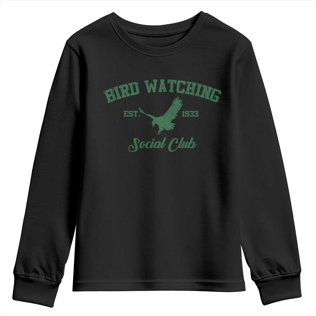 Bird Watching Social Club Est 1933 Youth Sweatshirt Bold Football Game Day Graphic