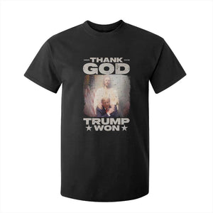 Thank God Trump Won 2024 T Shirt For Kid Christian Jesus Bible The 47th US President TS11 Black Print Your Wear