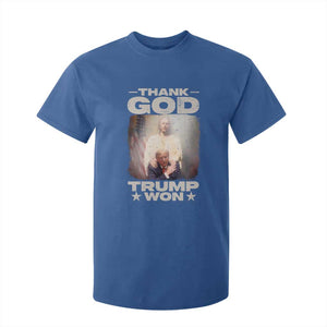 Thank God Trump Won 2024 T Shirt For Kid Christian Jesus Bible The 47th US President TS11 Royal Blue Print Your Wear