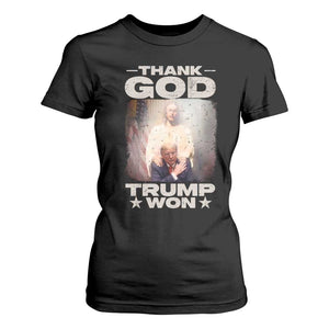 Thank God Trump Won 2024 T Shirt For Women Christian Jesus Bible The 47th US President TS11 Black Print Your Wear