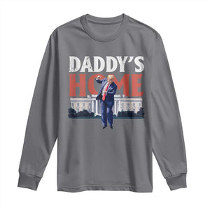 Funny Daddy's Home Long Sleeve Shirt Trump Dance The 47th US President TS11 Charcoal Print Your Wear