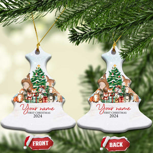 Personalized First Xmas 2024 Christmas Ornament Custom Name Cute Animals Winter TS11 Christmas Tree Snow Print Your Wear