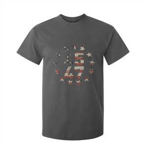 Trump 2024 T Shirt For Kid 45 47 The 47th US President Vintage American Flag TS11 Dark Heather Print Your Wear