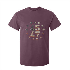 Trump 2024 T Shirt For Kid 45 47 The 47th US President Vintage American Flag TS11 Maroon Print Your Wear