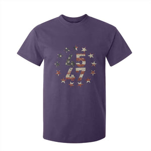 Trump 2024 T Shirt For Kid 45 47 The 47th US President Vintage American Flag TS11 Purple Print Your Wear