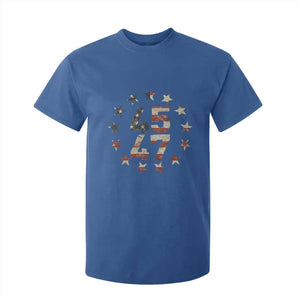 Trump 2024 T Shirt For Kid 45 47 The 47th US President Vintage American Flag TS11 Royal Blue Print Your Wear