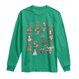 Retro Vintage Christmas Long Sleeve Shirt It's The Most Wonderful Time Xmas TS11 Irish Green Print Your Wear