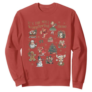Retro Vintage Christmas Sweatshirt It's The Most Wonderful Time Xmas TS11 Red Print Your Wear