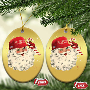 Funny Trump Santa Xmas Christmas Ornament Make Christmas Great Again TS11 Oval Gold Print Your Wear