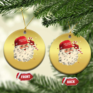 Funny Trump Santa Xmas Christmas Ornament Make Christmas Great Again TS11 Circle Gold Print Your Wear