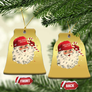 Funny Trump Santa Xmas Christmas Ornament Make Christmas Great Again TS11 Bell Flake Gold Print Your Wear