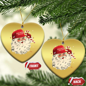 Funny Trump Santa Xmas Christmas Ornament Make Christmas Great Again TS11 Heart Gold Print Your Wear