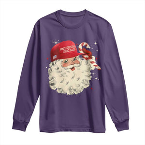 Funny Trump Santa Christmas Long Sleeve Shirt Make Christmas Great Again TS11 Purple Print Your Wear