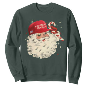 Funny Trump Santa Christmas Sweatshirt Make Christmas Great Again TS11 Dark Forest Green Print Your Wear