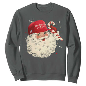 Funny Trump Santa Christmas Sweatshirt Make Christmas Great Again TS11 Dark Heather Print Your Wear