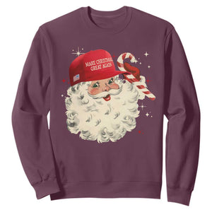 Funny Trump Santa Christmas Sweatshirt Make Christmas Great Again TS11 Maroon Print Your Wear