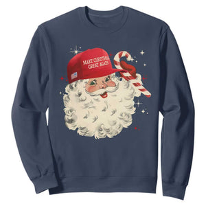 Funny Trump Santa Christmas Sweatshirt Make Christmas Great Again TS11 Navy Print Your Wear