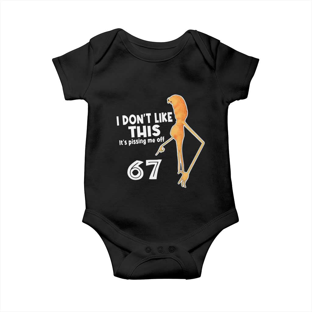Funny Marcus The Worm 67 Meme Baby Onesie I Dont Like This Its Pissing Me Off TS11 Black Print Your Wear